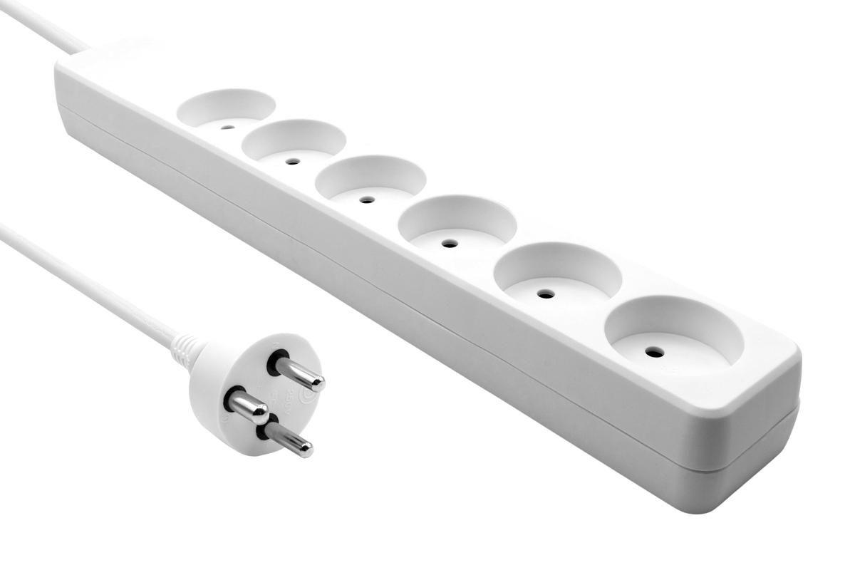 Danish Power Strip 6-way 1M - White - Warranty: 360M