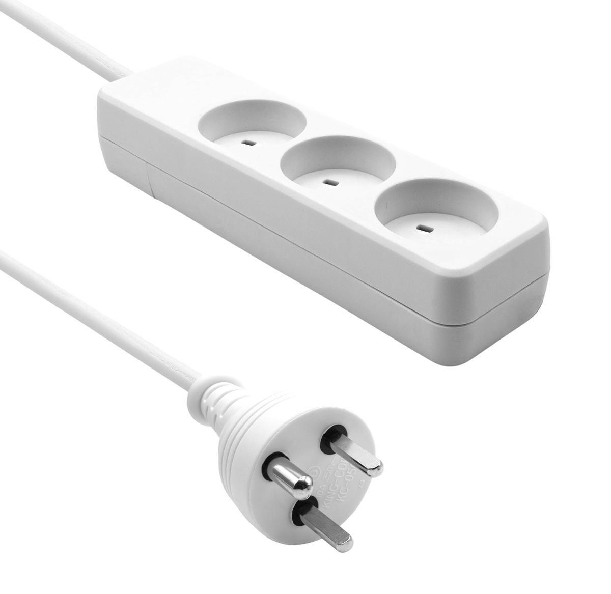 Danish IT Power Strip 3-way - 4M White - Warranty: 360M