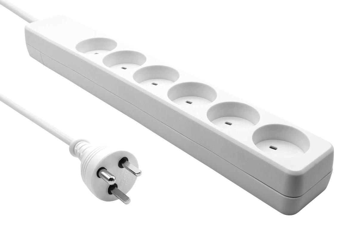 Danish IT Power Strip 6-way - 4M White - Warranty: 360M