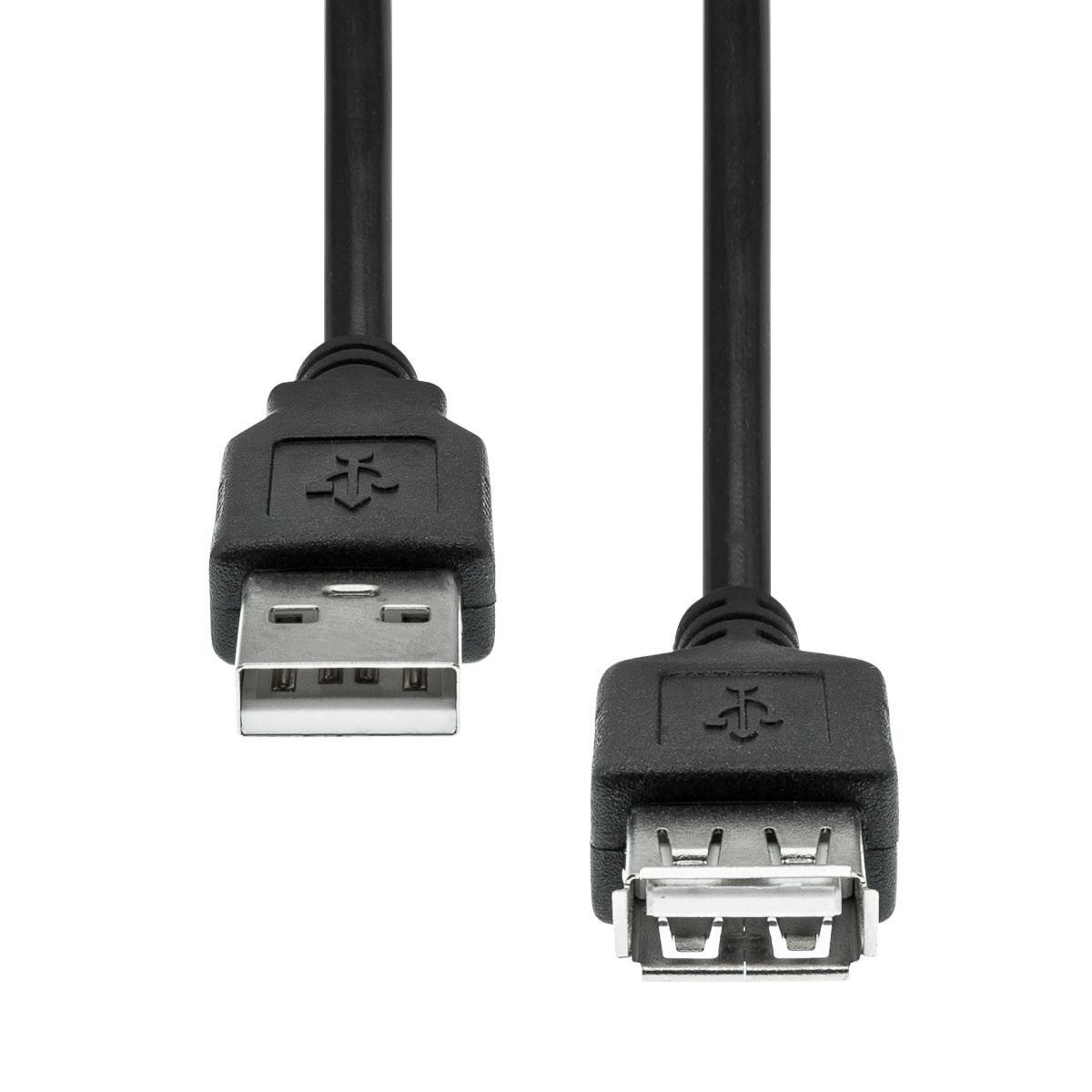 USB 2.0 Extension Cable Black - 0.5M - Warranty: 360M