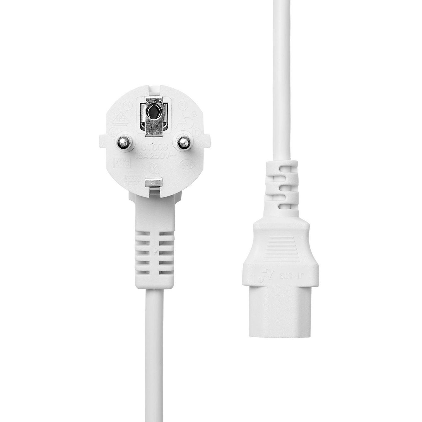 ProXtend Power Cord Schuko Angled to C13 3M White Bianco Spina di alimentazione di tipo F Accoppiatore C13 (ProXtend Power Cord