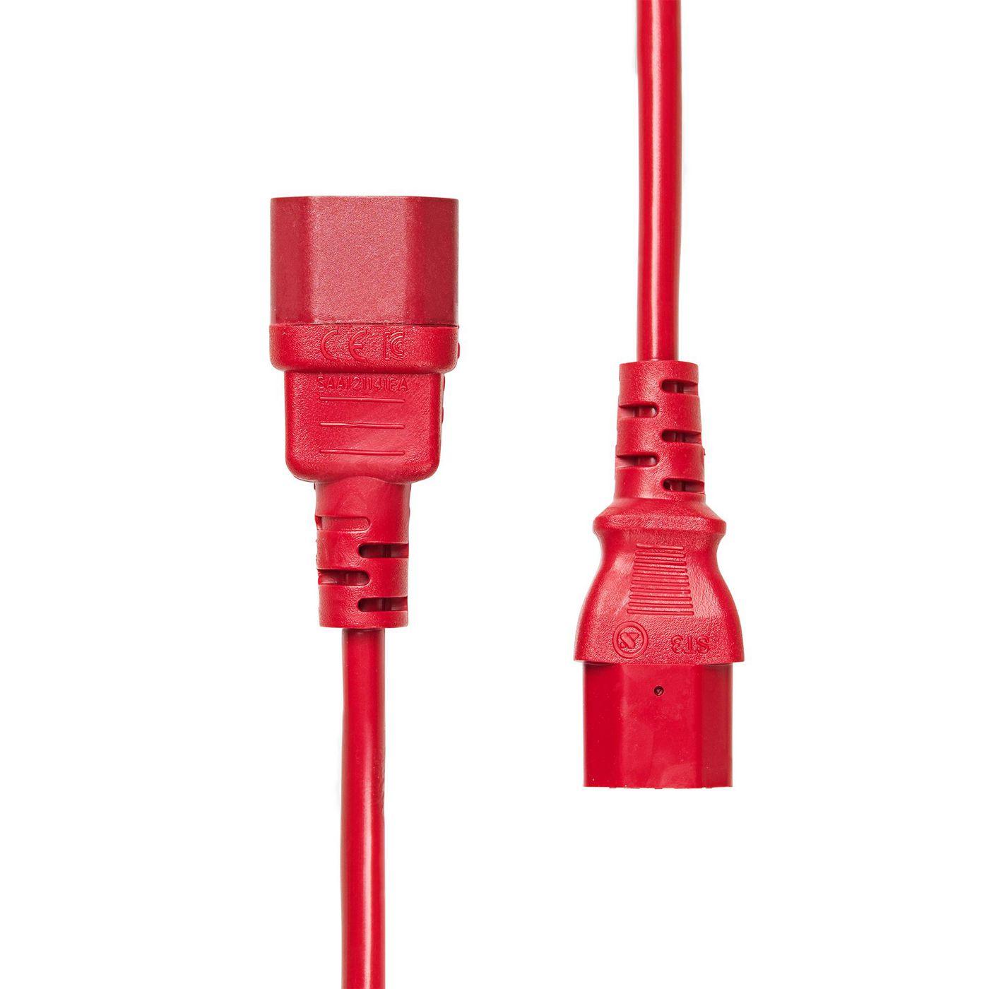 Power Extension C13 to C14 - 0.75M Red - Warranty: 360M