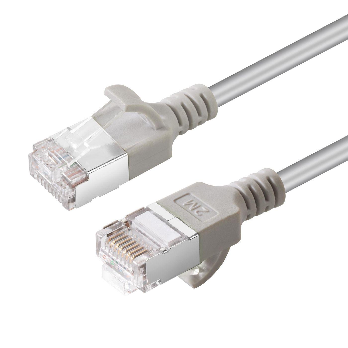 Microconnect V-FTP6A01-SLIM cavo di rete Grigio 1 m Cat6a U/FTP [STP] (CAT6A U-FTP Slim, LSZH, 1m - Network Cable, Grey - Warra