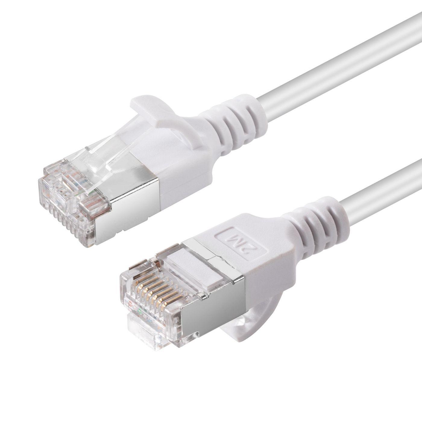 Microconnect V-FTP6A005W-SLIM cavo di rete Bianco 0,5 m Cat6a U/FTP [STP] (CAT6A U-FTP Slim, LSZH, 0.50m - Network Cable, White