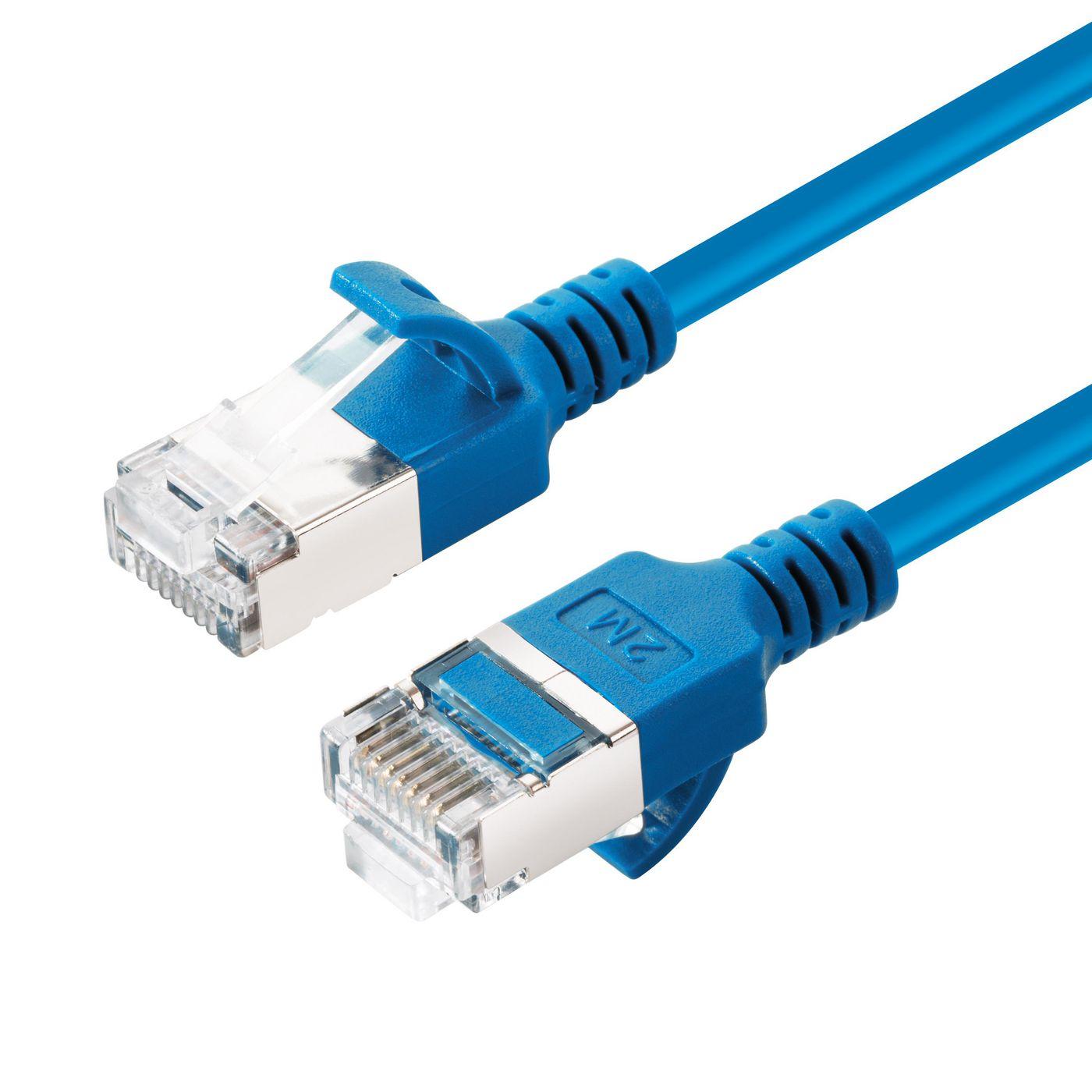 Microconnect V-FTP6A0025B-SLIM cavo di rete Blu 0,25 m Cat6a U/FTP [STP] (CAT6A U-FTP Slim, LSZH, 0.25m - Network Cable, Blue -