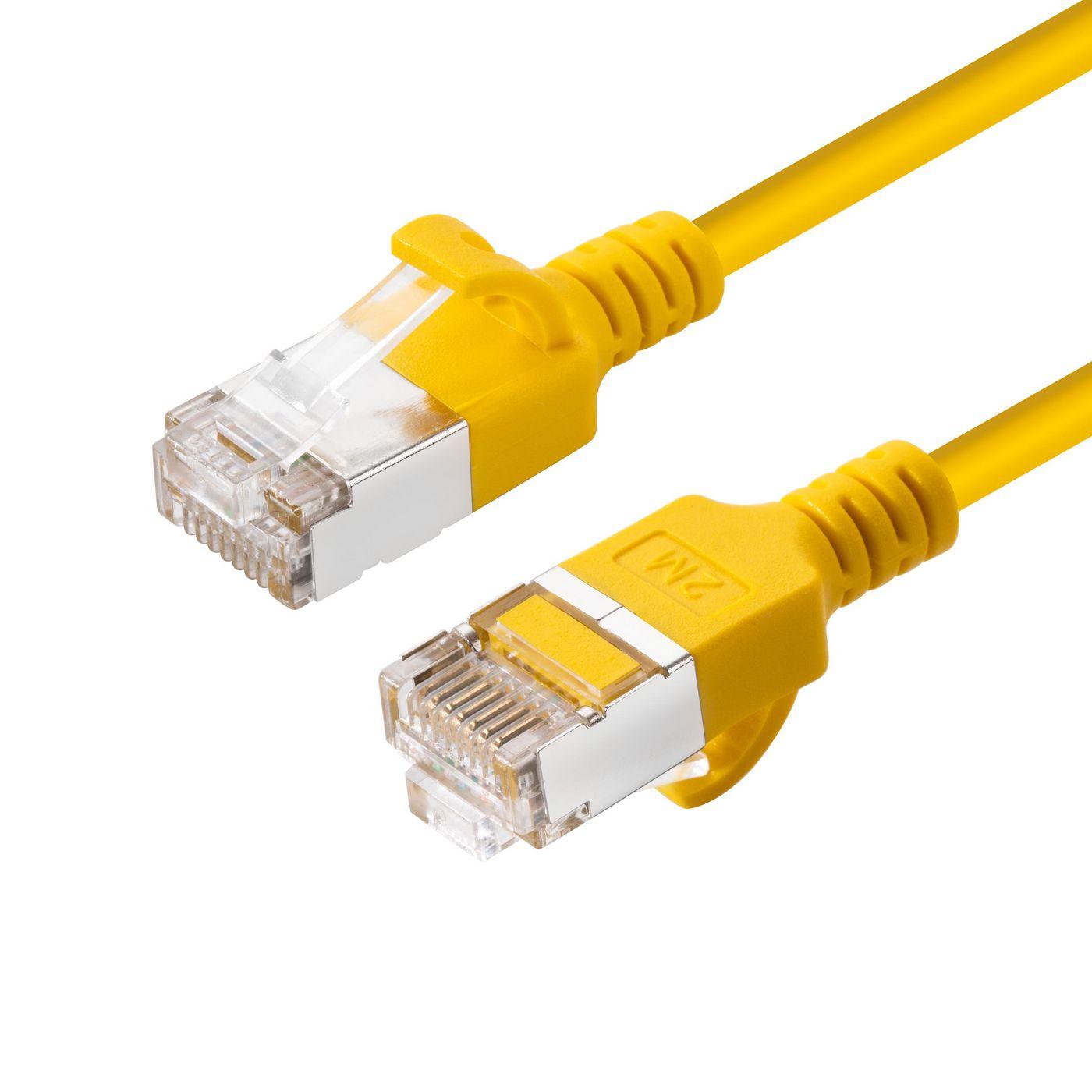 Microconnect V-FTP6A02Y-SLIM cavo di rete Giallo 2 m Cat6a U/FTP [STP] (CAT6A U-FTP Slim, LSZH, 2m - Network Cable, Yellow - Wa