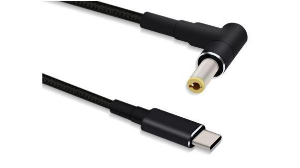 Microconnect USBC-DC-5A adattatore per inversione del genere dei cavi 5.5*2.5 Nero (USB-C to DC 5,5*2,5mm 9V / - 5A, 1,2m - War