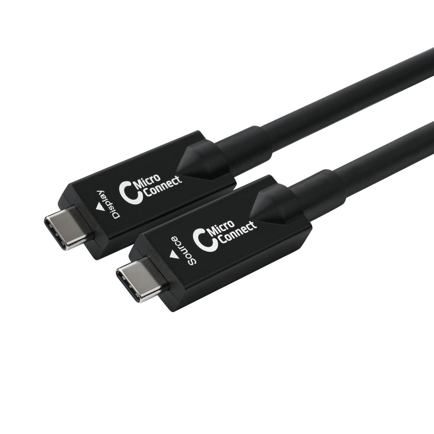 Microconnect USB3.2CC12OP cavo USB USB 3.2 Gen 2 [3.1 Gen 2] 12,5 m USB C Nero (Premium Fiber USB-C 3.2 Gen 1 - Hybrid Cable 12