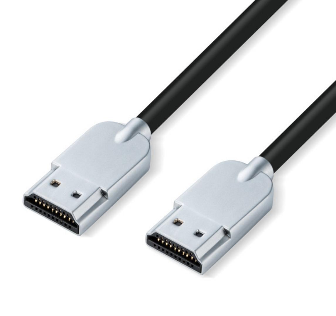 Microconnect HDMISUPERSLIM1M cavo HDMI 1 m HDMI tipo A [Standard] Nero, Metallico (4K HDMI Cable Super Slim 1m - Warranty: 300M)