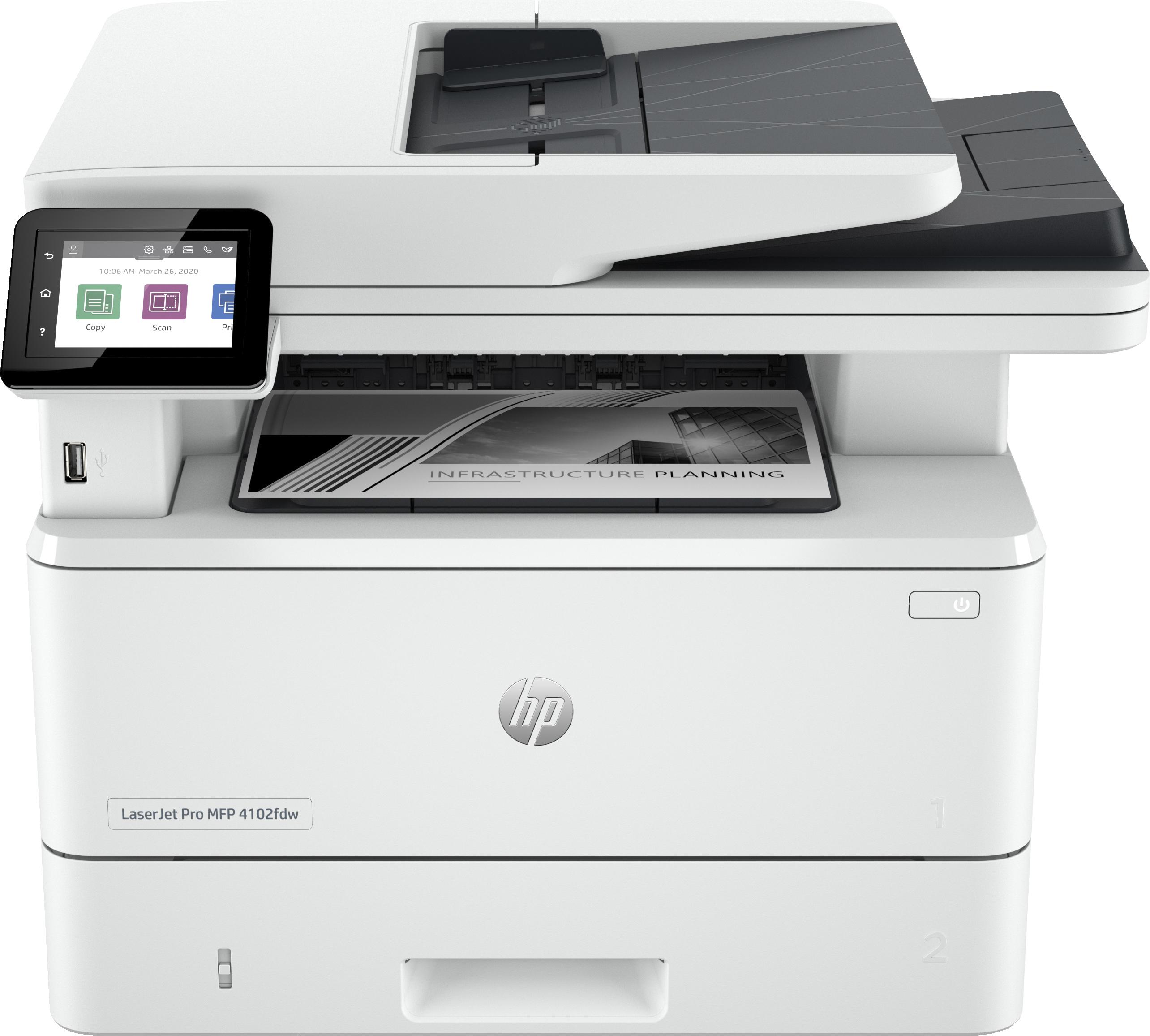 HP LaserJet Pro Stampante multifunzione 4102fdw Bianco e nero Stampante per Piccole e medie imprese Stampa copia scansione fax