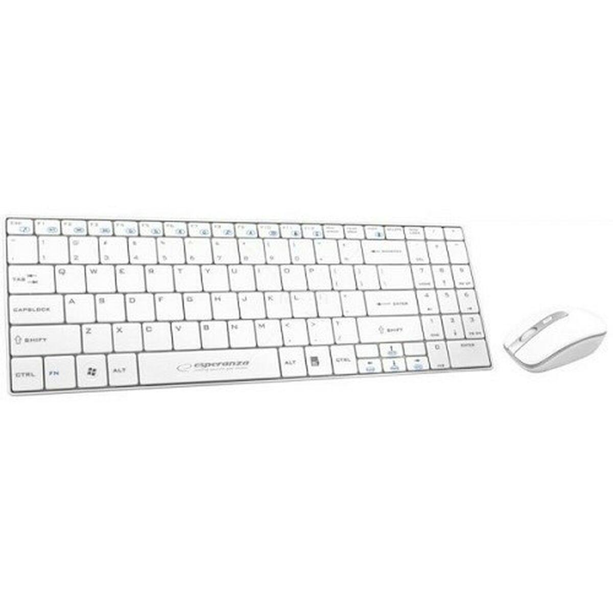 Tastiera e Mouse Esperanza EK122W Bianco QWERTY