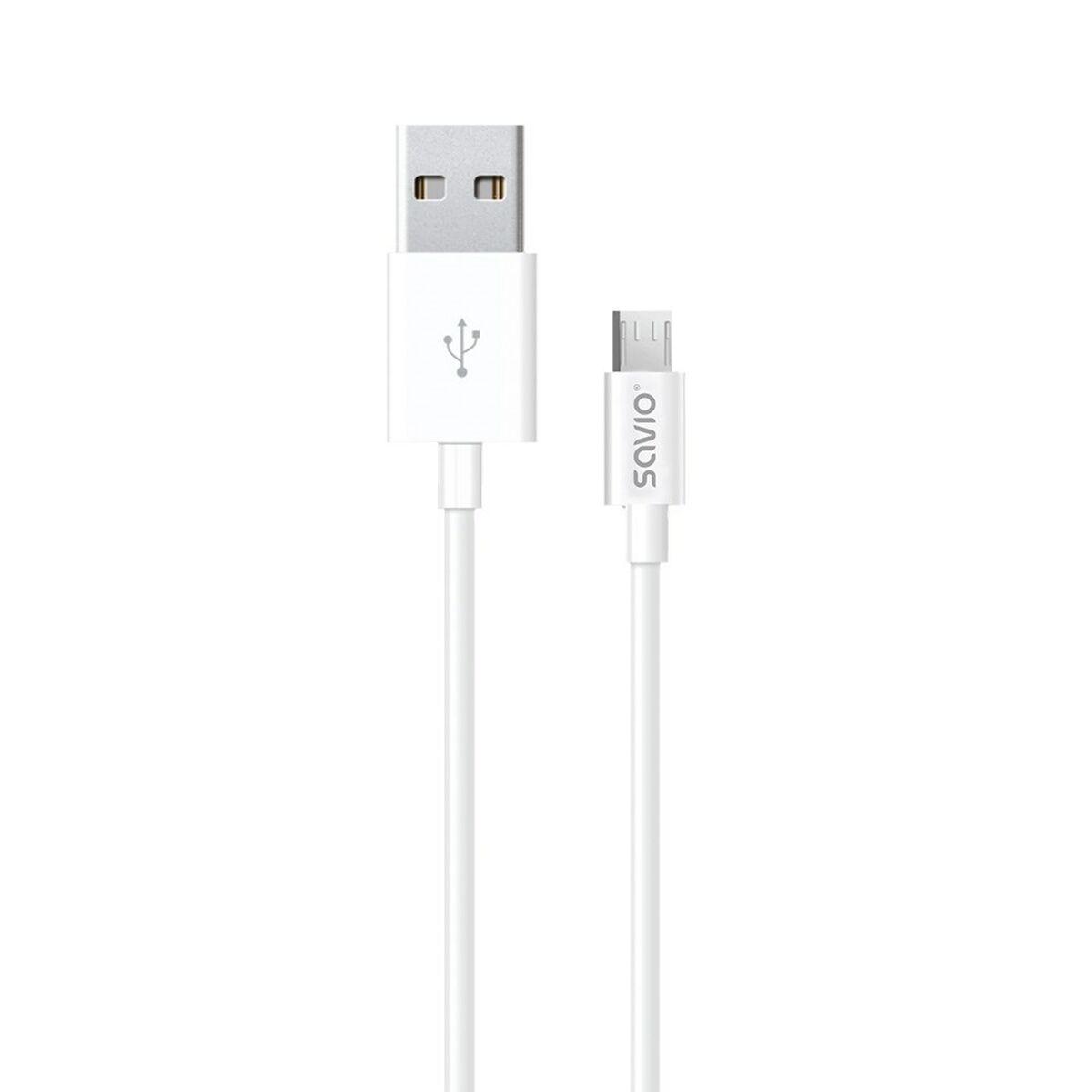 Cavo da USB e micro USB Savio CL-124 Bianco 2 m