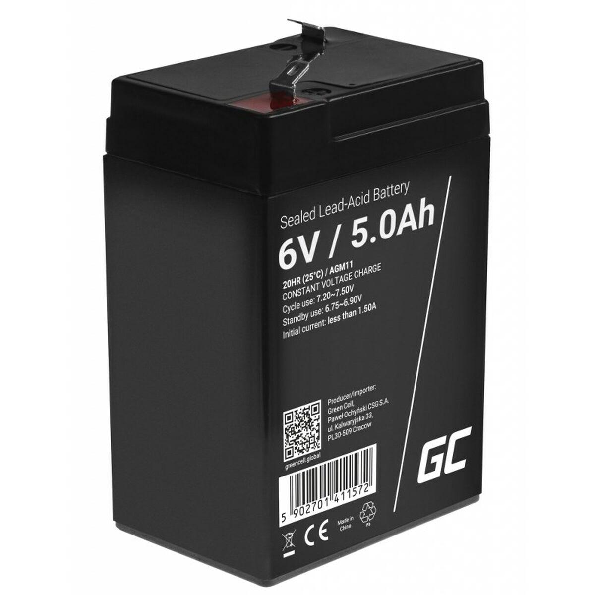 Green Cell AGM11 batteria UPS Acido piombo [VRLA] 6 V 5 Ah (Green Cell AGM VRLA 6V 5Ah maintenance-free battery for alarm syste