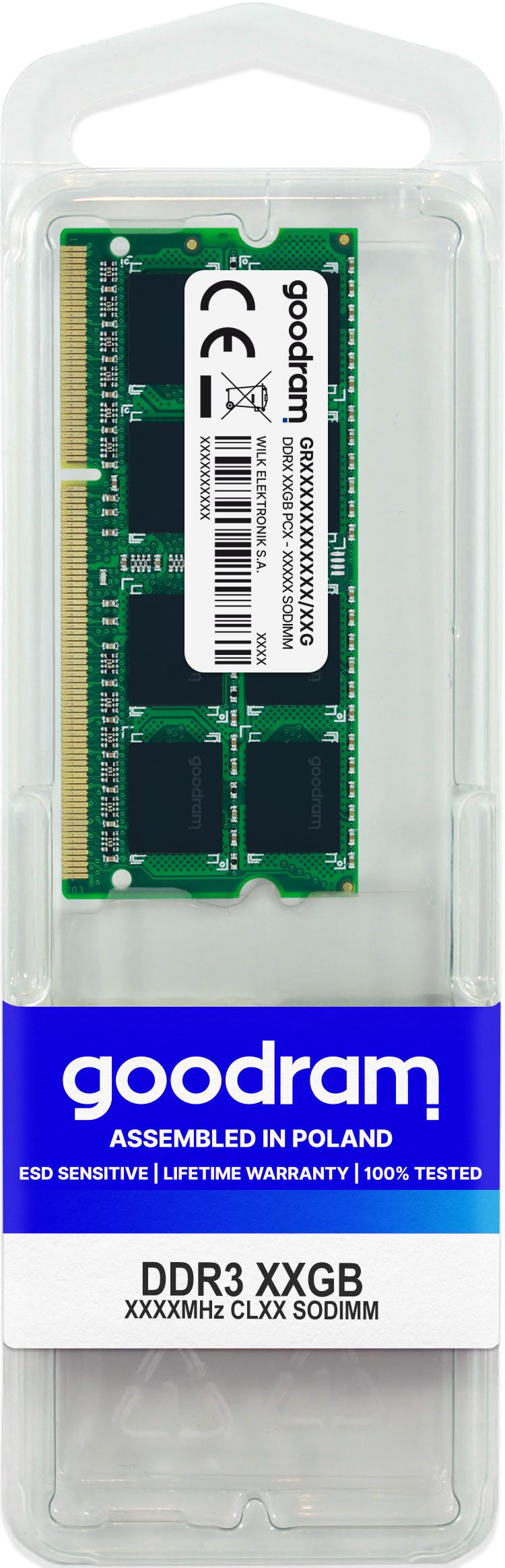 Goodram GR1600S364L11/4G memoria 4 GB 1 x 4 GB DDR3 1600 MHz (Goodram 4GB 1600MHz CL11 SODIMM)