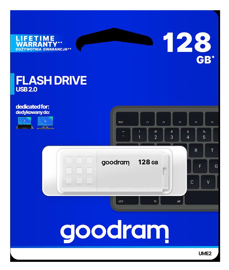 Pendrive GoodRAM 128GB UME2 white USB 2.0 - retail blister