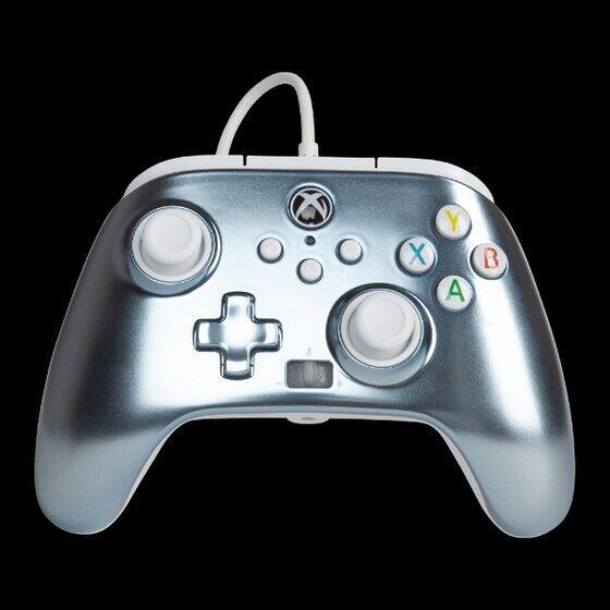 Controller cablato migliorato PowerA per Xbox Series XS (Metallic Ice, ufficialmente autorizzato)