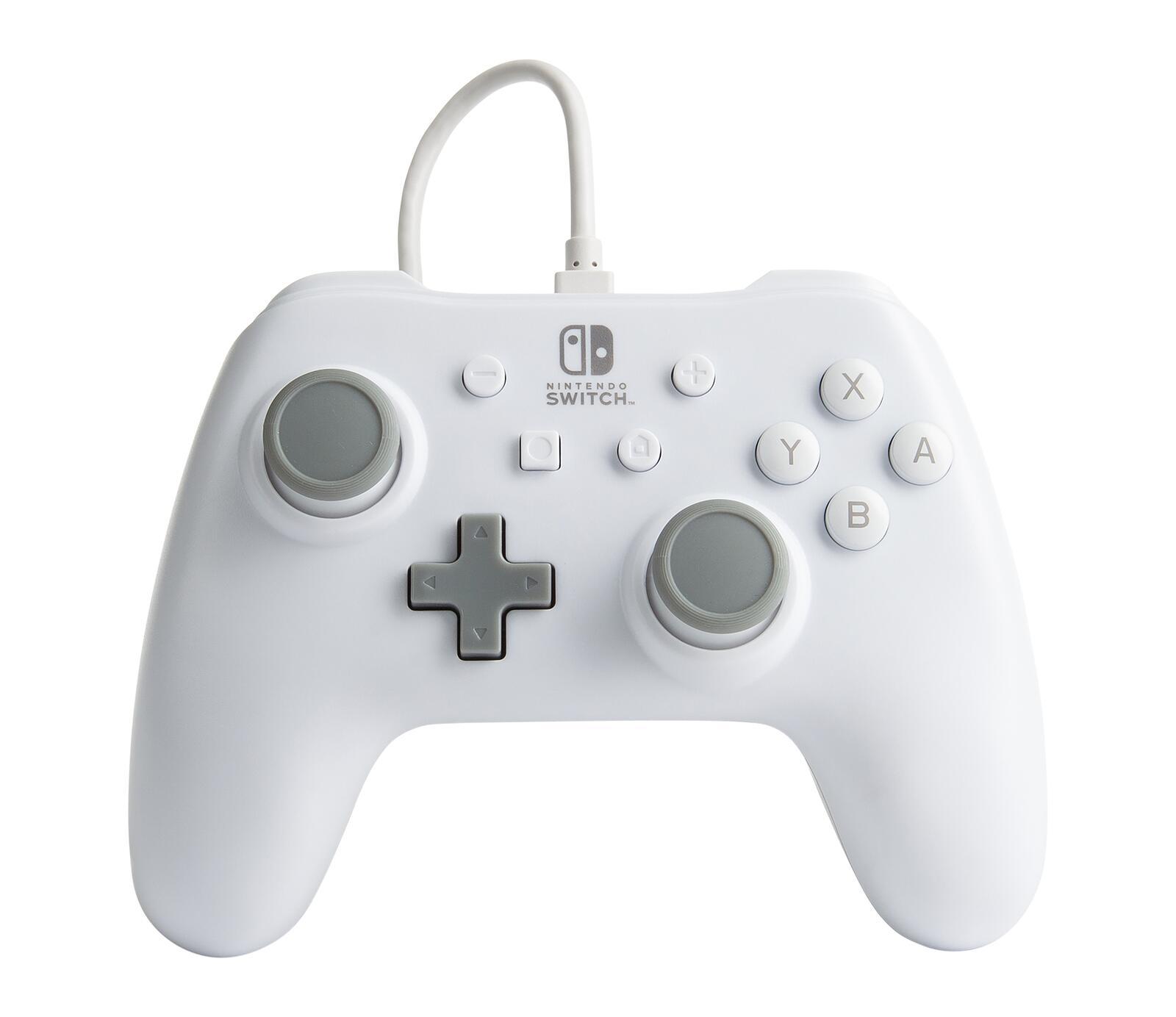 Controller PowerA per Nintendo Switch (cablato, bianco, licenziato ufficialmente)