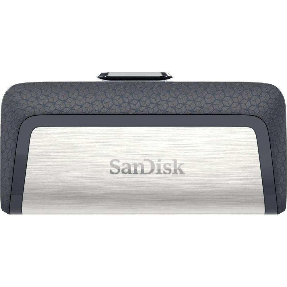 Ultra Dual Sandisk USB -C e USB -A 128GB - Reading fino a 150 MB/S - Design in metallo - colore nero/nero (Pendrive)