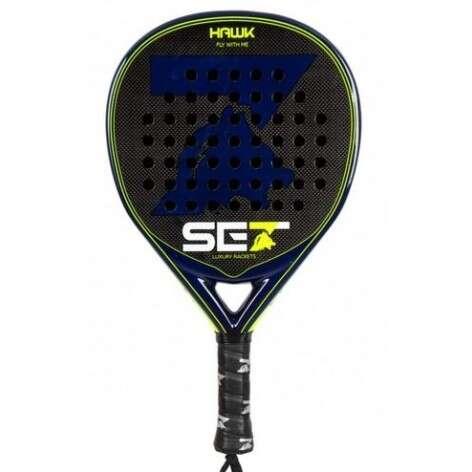 Set di racchette da padel Hawk - Forma a goccia - Telaio 100% carbonio - Faccia 100% carbonio 3K - Nucleo in gomma Eva Soft Ult