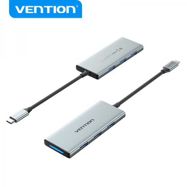 Vention TOPHB replicatore di porte e docking station per laptop Cablato USB 3.2 Gen 1 (3.1 Gen 1) Type-C Argento