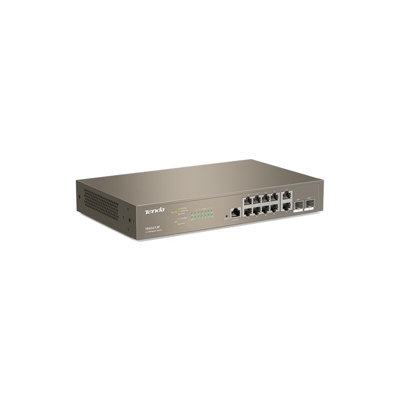 Switch managed L3 10 porte Gbit + 2 porte SFP Tenda TEG5312F