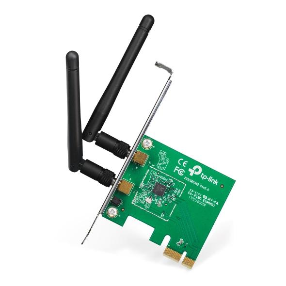 SCHEDA WIRELESS TP-LINK TL-WN881ND PCI EXPRESS 300M Atheros 2T3R 2.4GHz 802.11n/g/b 2 ANTENNE STACCABILI 2dBi