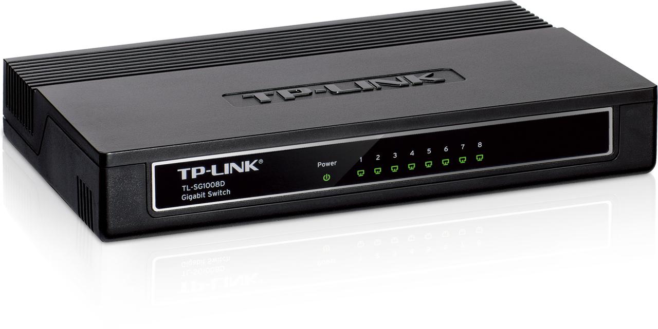 SWITCH TP-LINK TL-SG1008D 8P LAN GIGABIT DESKTOP 10/100/1000Mbps RJ45 CASE PLASTICA