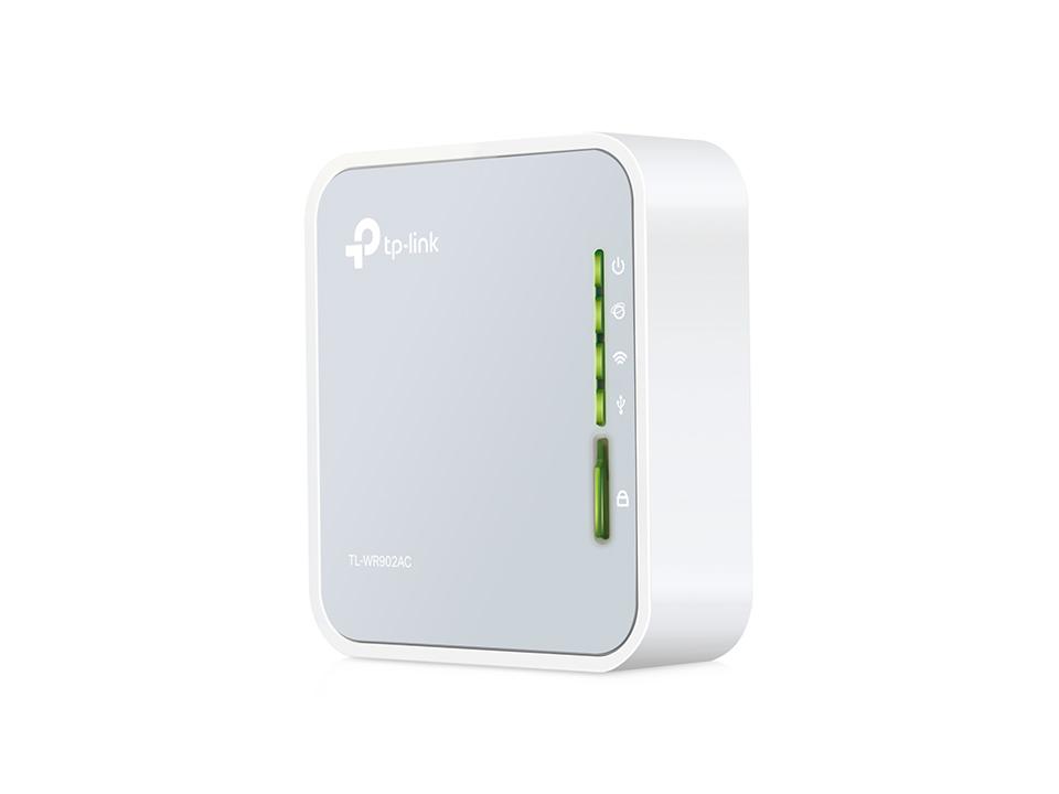 ROUTER TP-LINK TL-WR902AC WIRELESS AC750 DUAL BAND MINI POCKET 433MBPS x5GHZ300MBPSx2.4GHZ 3G/4G 1P 10/100M 1P USB 3 ANT INT