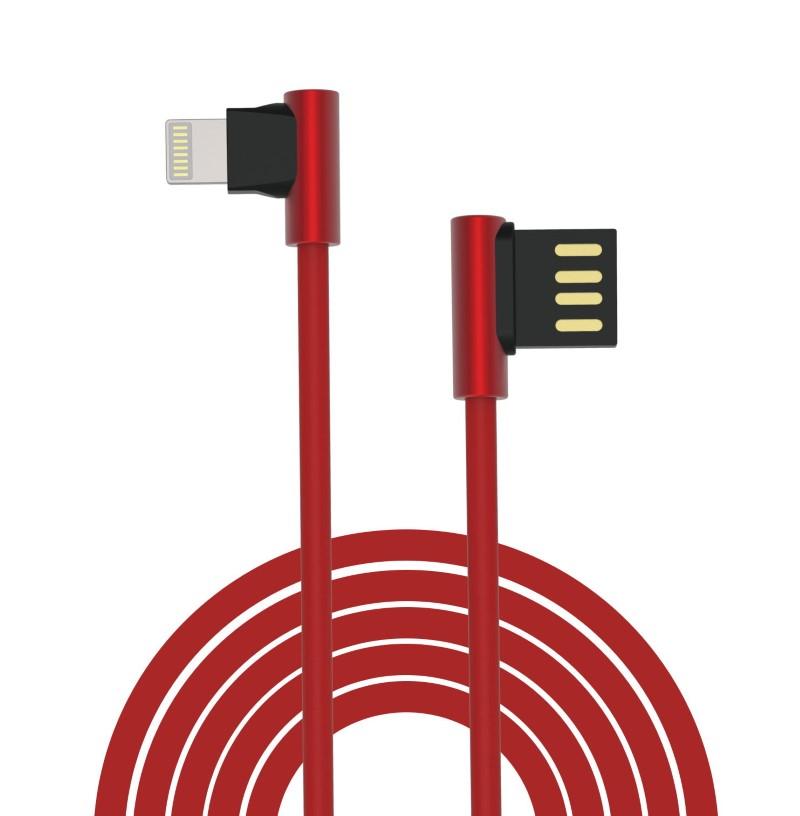 Cavo King USB - Lightning ad angolo 90 Rosso