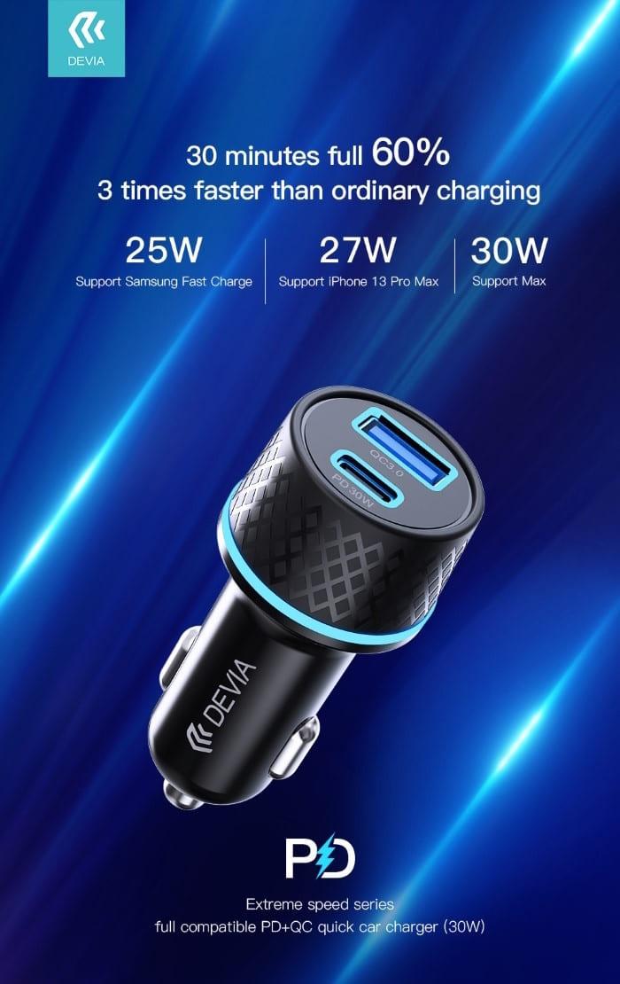 Carica Batterie Rapido slim 2 USB 52.2W da auto 12-24 Volt