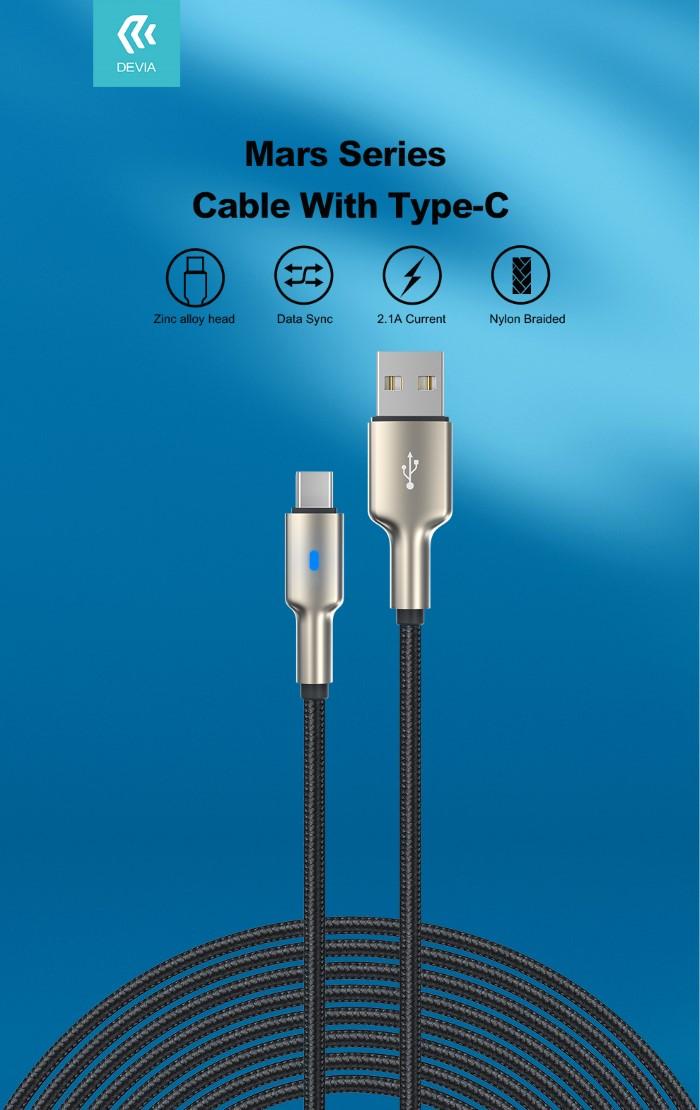 Cavo Usb-A - Tipo-C in lega zinco e nylon intrecciato 1.5 mt