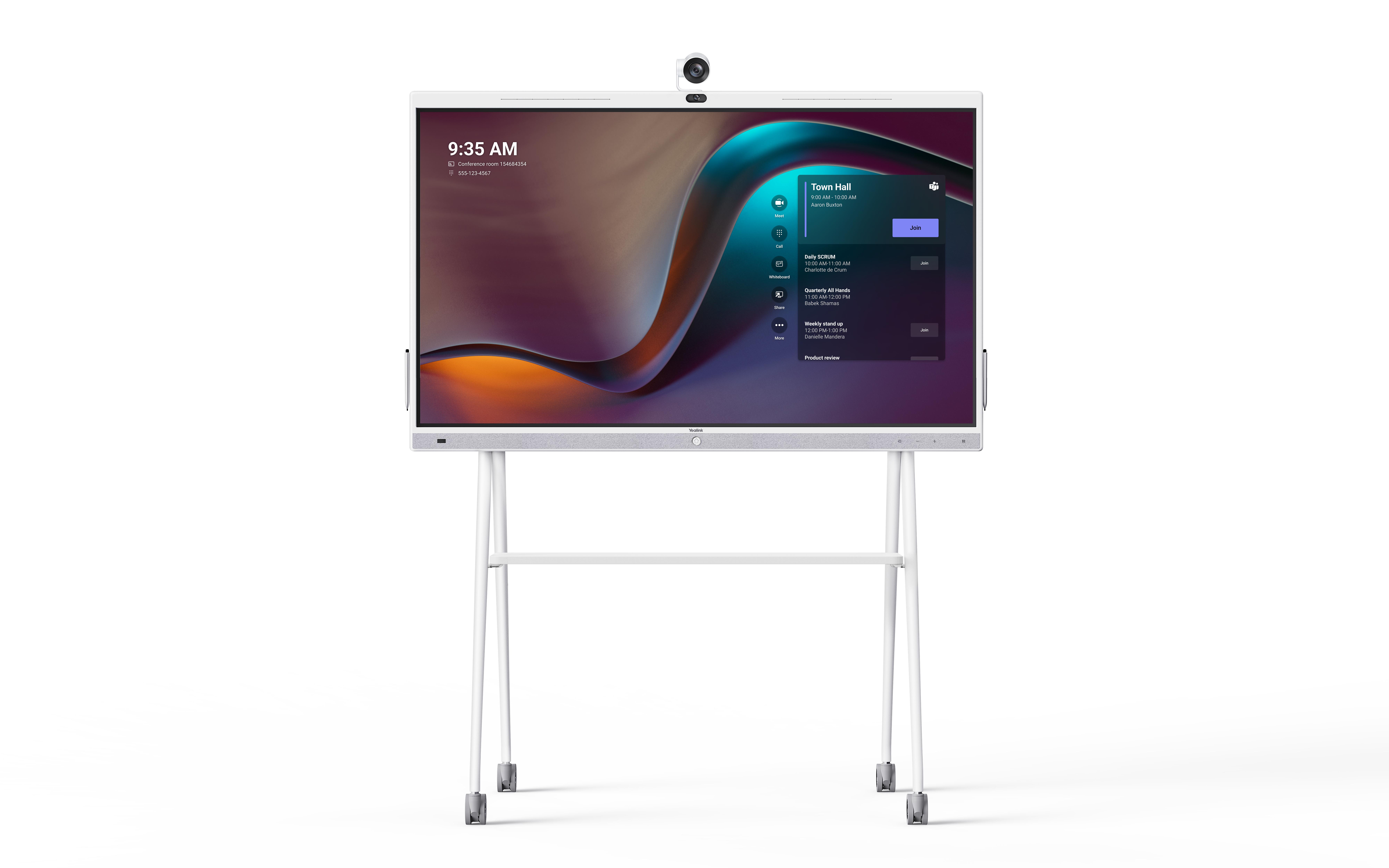 Yealink MeetingBoard Pannello piatto interattivo 165,1 cm (65") LED Wi-Fi 4K Ultra HD Bianco Touch screen Processore integrato