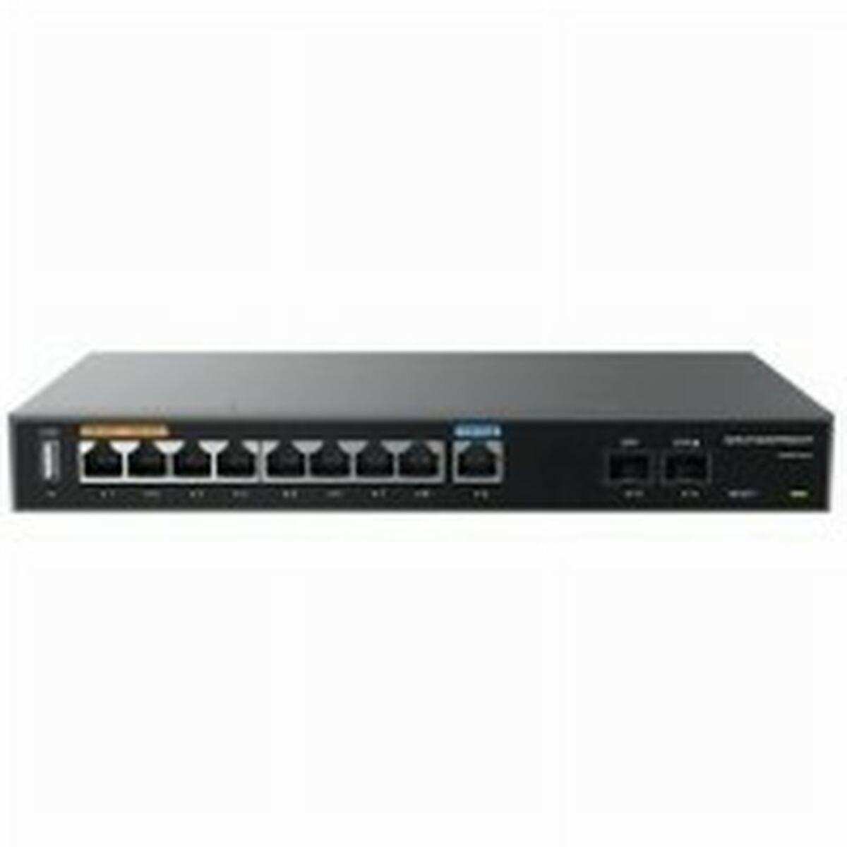 Grandstream GWN7003 - Wired Router 2x SFP 9x GbE WAN/LAN 1x PoE-In 2x PoE-Out 2.2Gbps NAT routing 60K NAT sessions VPN (530Mbps