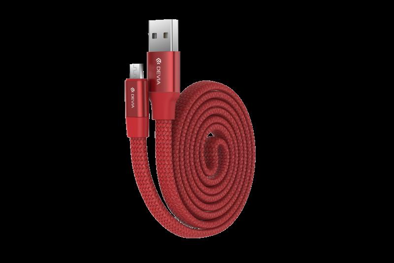 Cavo Piatto in corda Ring Y1 Micro-Usb 80cm Rosso