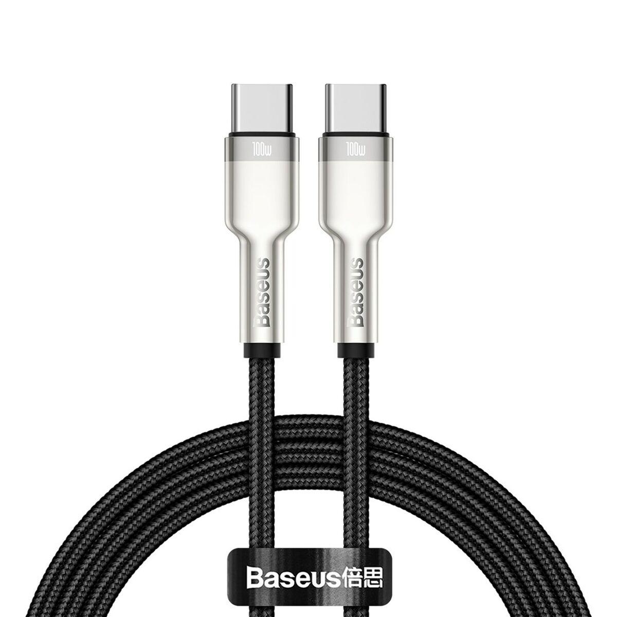 Baseus CATJK-C01 cavo per cellulare Nero 1 m USB C (Baseus Cafule Metal USB-C to USB-C Cable, 100W, 1m - Black)