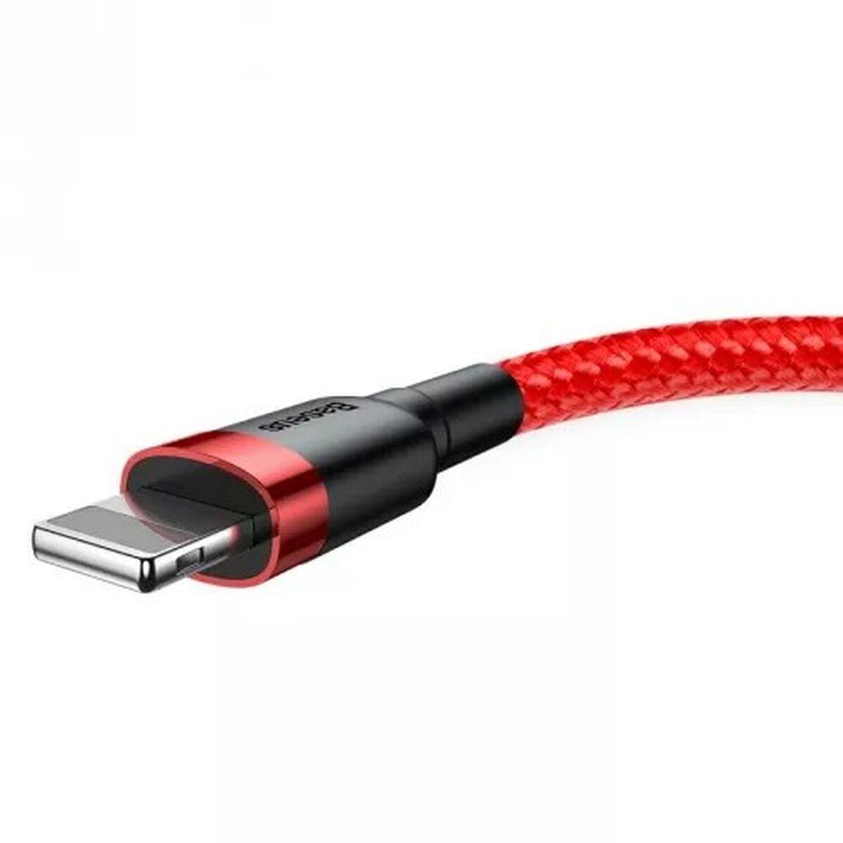 Baseus CALKLF-C09 cavo Lightning 2 m Rosso (SiGN Kevlar USB-Cable with Lightning 2.4A, 10W, 2m - Grey/Red)