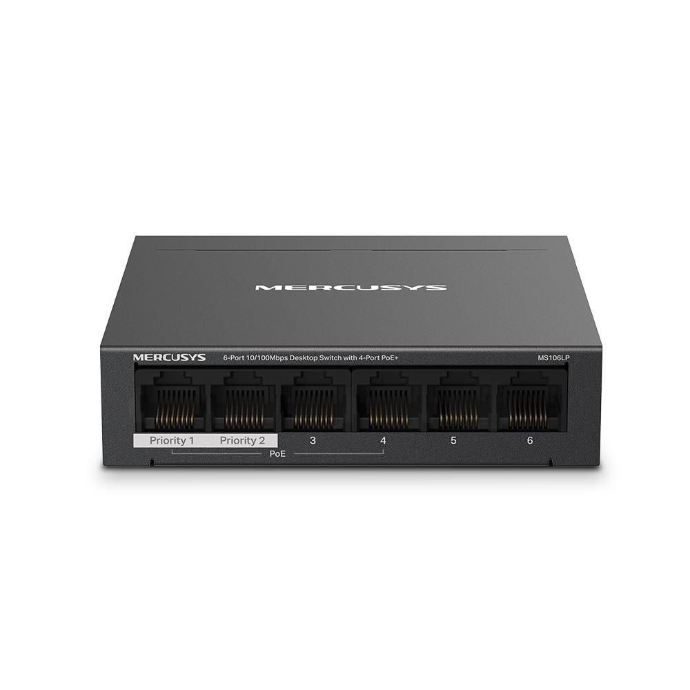 Switch Desktop 6 Porte 10/100Mbps con 4 Porte PoE