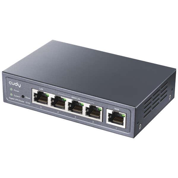 Router VPN WiFi Cudy R700 AC1200 - 1 porta WAN Gigabit - 3 porte WAN/LAN Gigabit - 1 porta LAN Gigabit