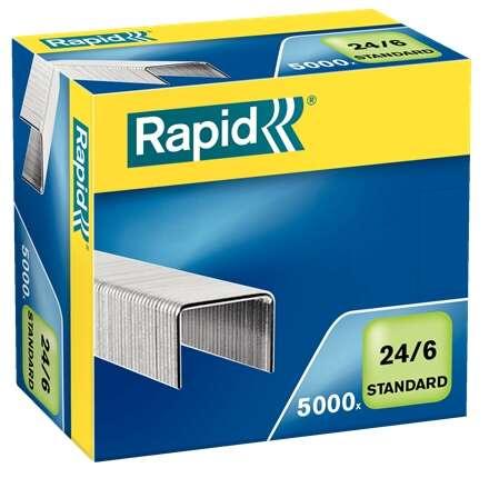 Scatola Rapid Confort da 5000 Graffette 24/6 - Fino a 20 Fogli - Filo Flessibile - Perno 6mm