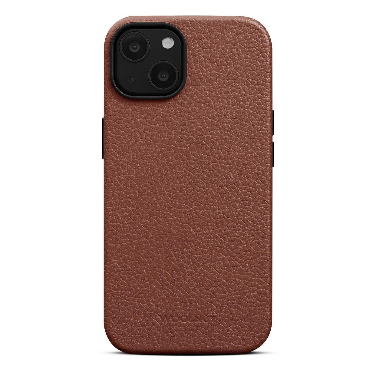 Custodia in pelle Woolnut per iPhone 14, cognac