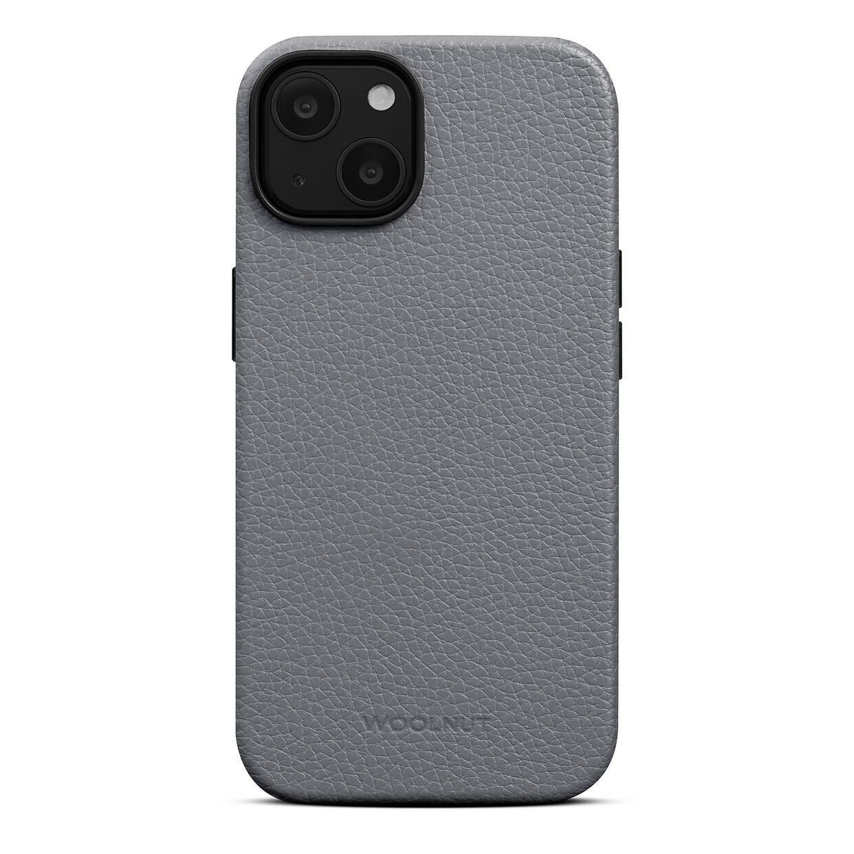 Custodia in pelle Woolnut per iPhone 14, grigia