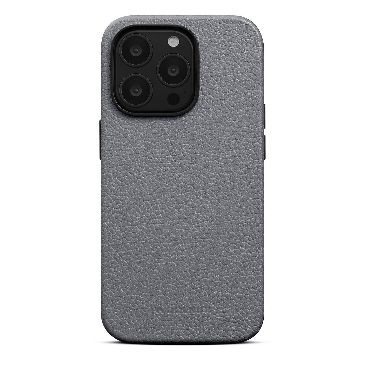 Custodia in pelle Woolnut per iPhone 14 Pro, grigia