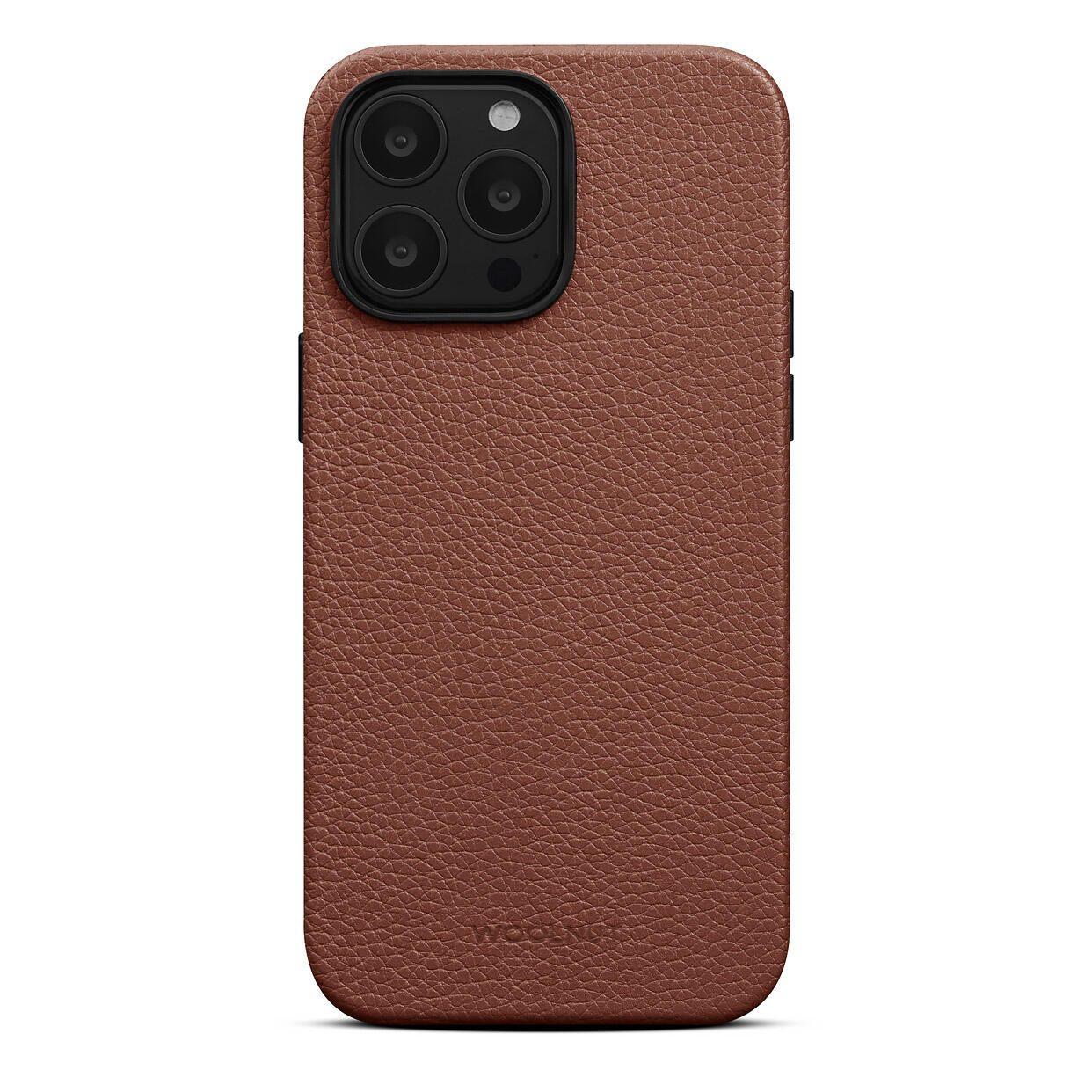 Custodia in pelle Woolnut per iPhone 14 Pro Max, cognac