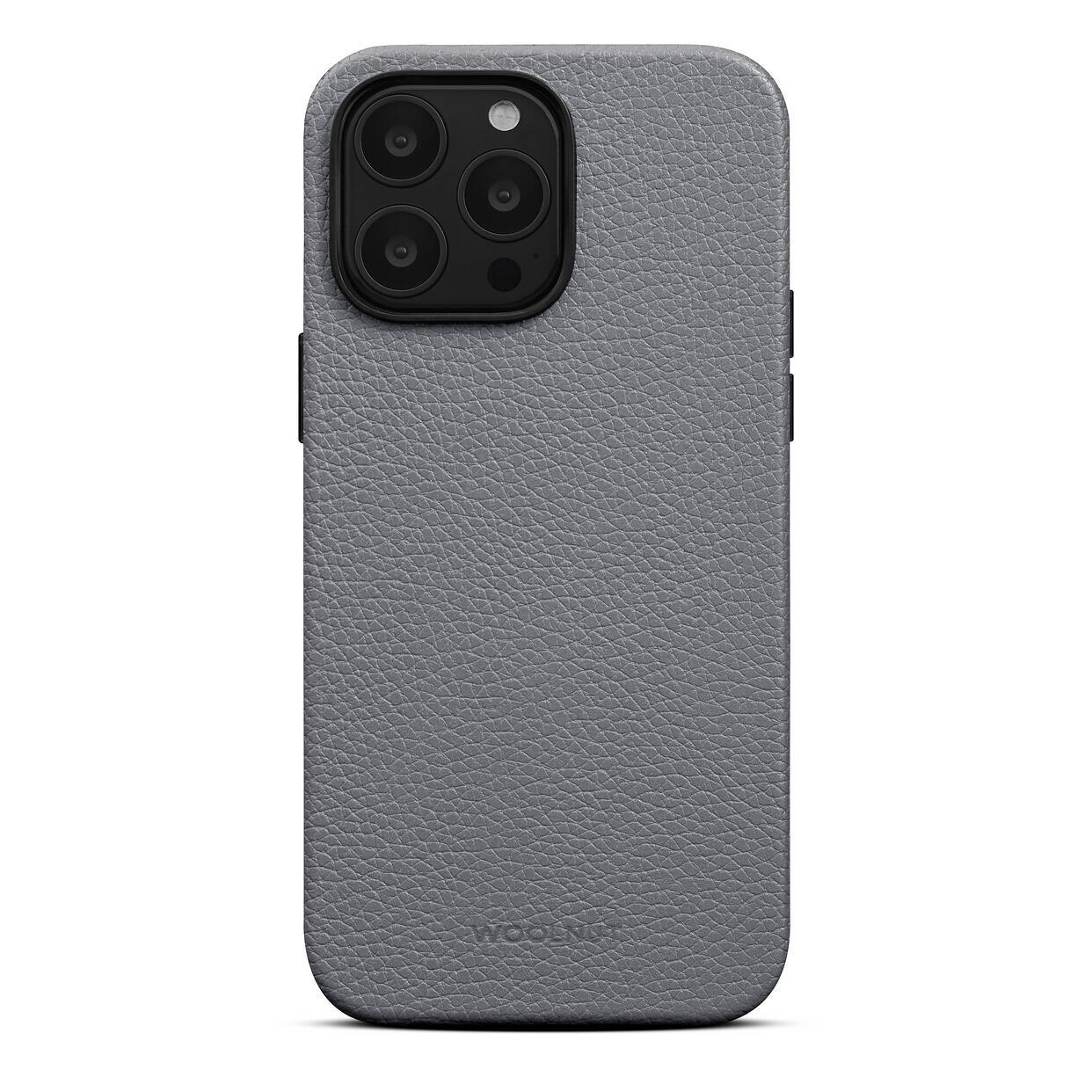 Custodia in pelle Woolnut per iPhone 14 Pro Max, grigia