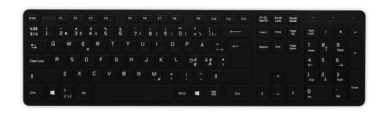 Slim keyboard Black - Nordic - Warranty: 12M