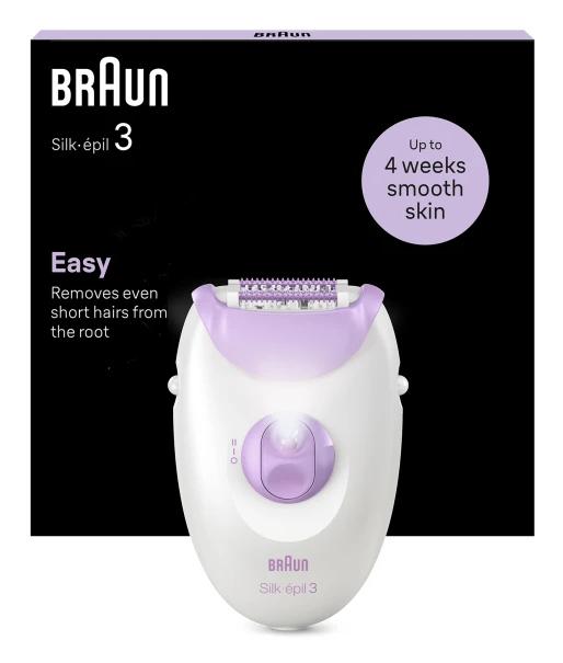 Braun Silk-ÃƒÂ©pil 3 3-000 20 pinzette Viola, Bianco