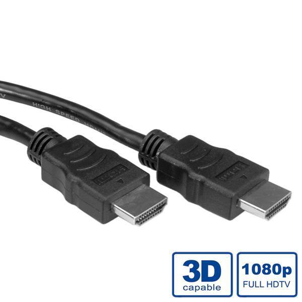 Value 11.99.5544 cavo HDMI 7,5 m HDMI tipo A [Standard] Nero (VALUE HDMI High Speed Cable + Ethernet, M/M, black, 7.5m)