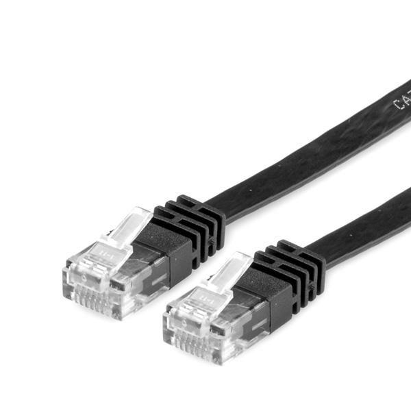 Value 21.99.0960 cavo di rete Nero 0,5 m Cat6 U/FTP [STP] (Value Flat CAT6 UTP Ethernet Cable Black 0.5m)