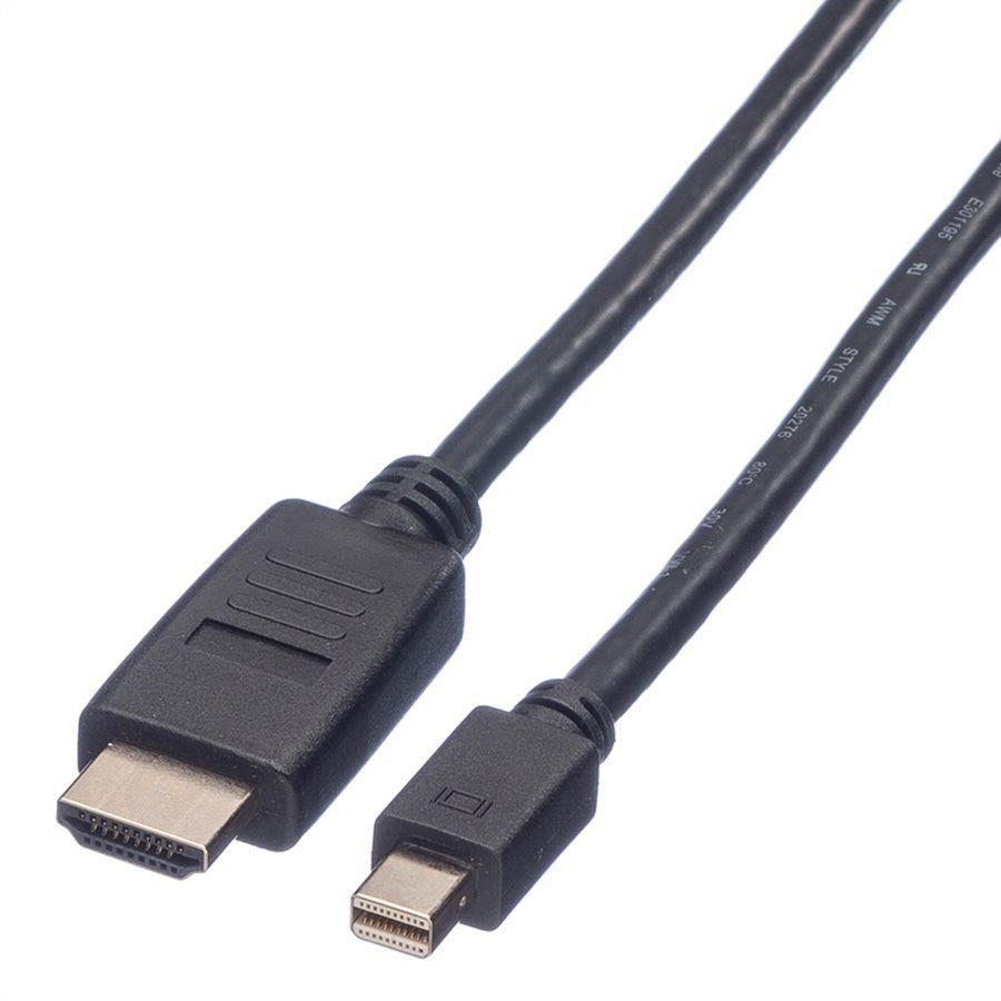 Value 11.99.5792 cavo e adattatore video 3 m Mini DisplayPort Nero (VALUE MiniDP Cable MiniDP-HDTV. M/M. Black. 3.0m)