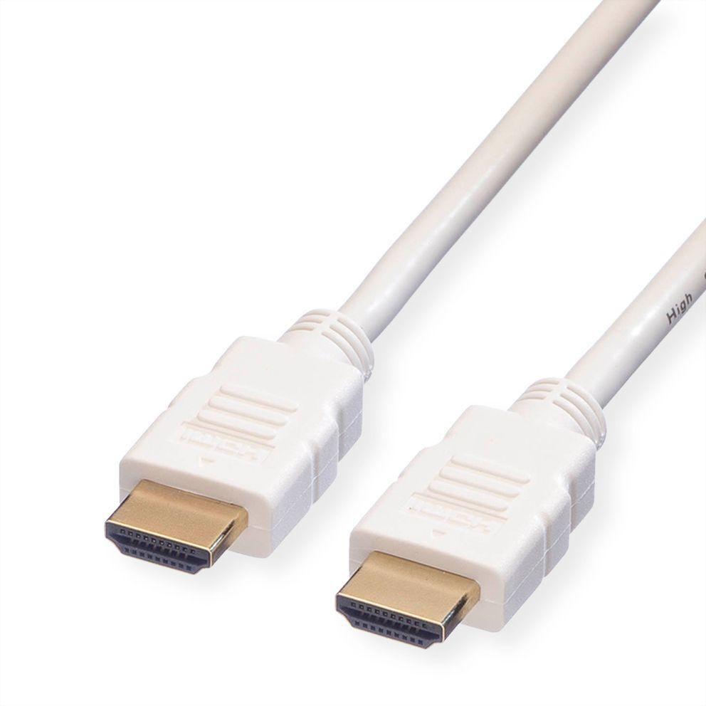 ROLINE 11.04.5588 cavo HDMI 5 m HDMI tipo A [Standard] Bianco (ROLINE HDMI HS Cable+Ethernet. A-A. M/M. 5.0m)